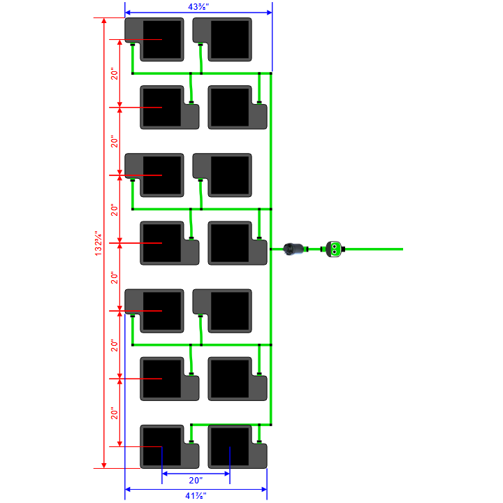 Alien Hydroponics EasyFeed 14 Pot 7 Row Kit