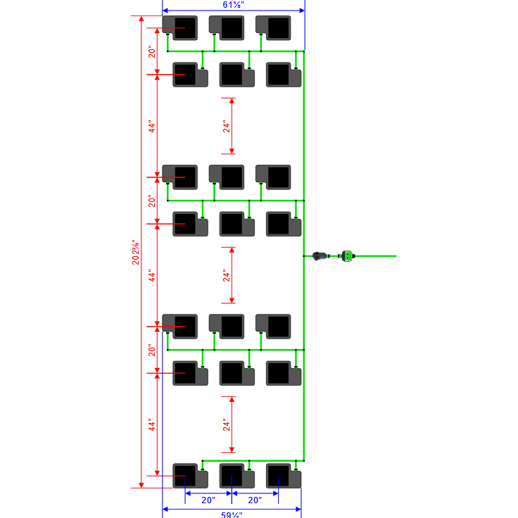 Alien Hydroponics EasyFeed 21 Pot 7 Row Kit