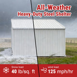 20FT × 12FT Livestock Metal Shed Heavy‑Duty Steel Shelter with Skid Base K1912