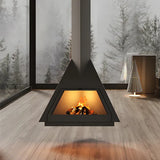 HearthArtSinn Ash 4 Triangular Hanging Wood Burning Fireplace