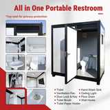 Portable Restroom with Shower Insulated All‑in‑One Steel Frame