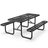 Chery Industrial 6 ft Metal Picnic Table Outdoor Coated Steel Patio Furniture Set