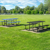 Chery Industrial 6 ft Metal Picnic Table Outdoor Coated Steel Patio Furniture Set