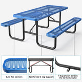 Chery Industrial 6 ft Metal Picnic Table Outdoor Coated Steel Patio Furniture Set