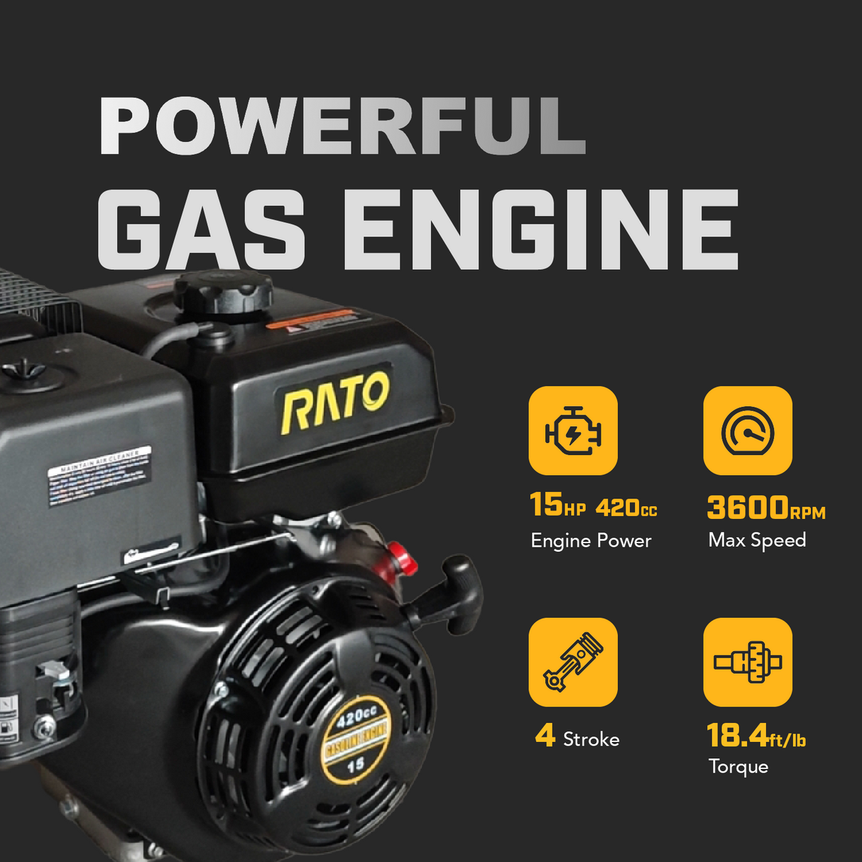 Chery Industrial 6" 15 HP 420cc Gas-Powered Wood Chipper