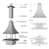 HearthArtSinn Ash 5 Trumpet Table Wood Burning Fireplace