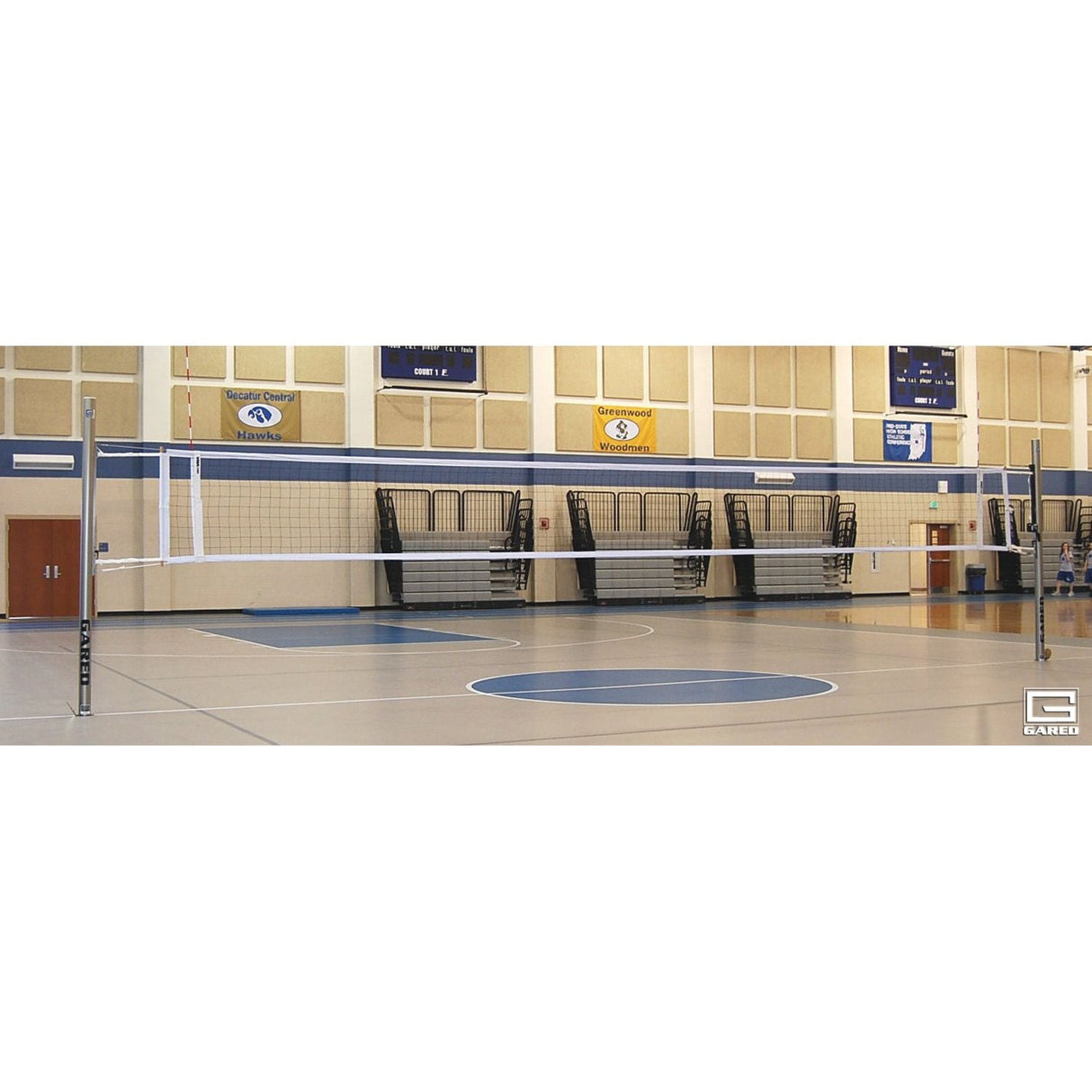 Gared Collegiate Two‑Court Multi‑Sport Adjustable Volleyball System 7202