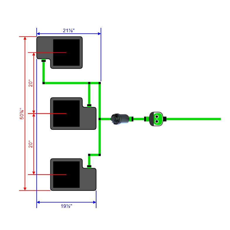 Alien Hydroponics EasyFeed 3 Pot 3 Row Kit