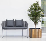 Combine Square Teak & Aluminium Outdoor Planter 5703TAL