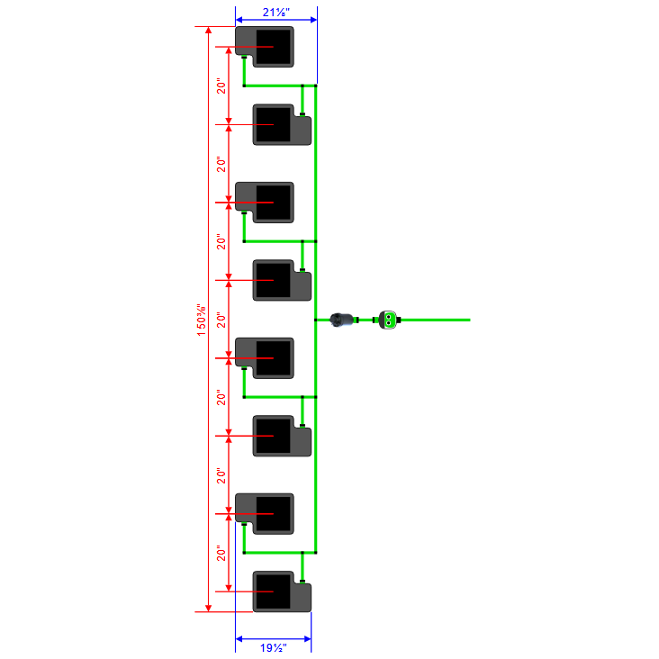Alien Hydroponics EasyFeed 8 Pot 8 Row Kit
