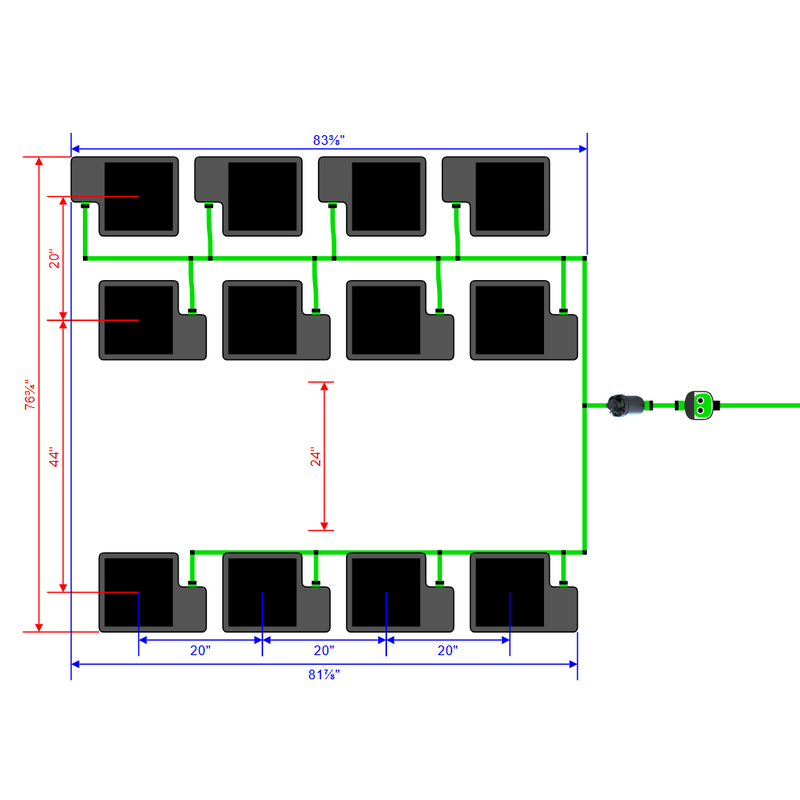 Alien Hydroponics EasyFeed 12 Pot 3 Row Kit