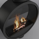 HearthArtSinn Ash 1 Artistic Ring Hanging Wood Burning Fireplace