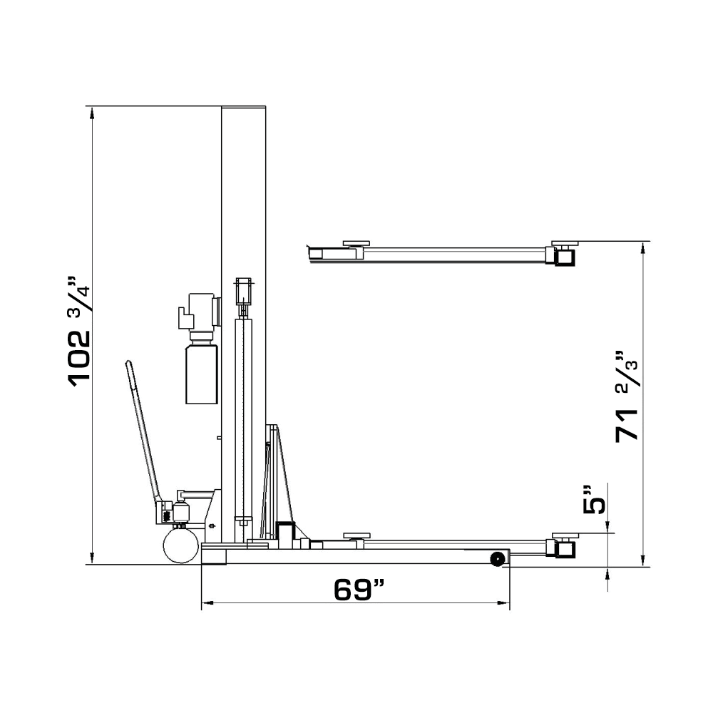 Katool 7000lb Single Post Lift KT-SPL 700