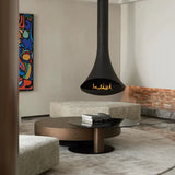 HearthArtSinn Shine 4 Luxury Hanging Trumpet Curved Fireplace