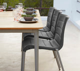 Core Outdoor Dining Chair Stackable Teak Aluminium