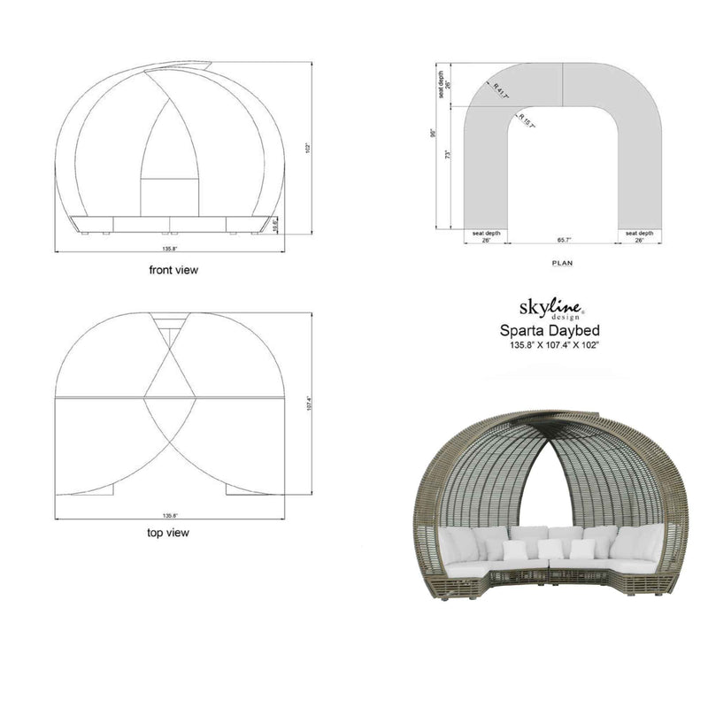 Skyline Design Sparta Daybed with Sunbrella Cushion