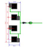Alien Hydroponics EasyFeed 4 Pot 4 Row Kit
