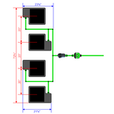 Alien Hydroponics EasyFeed 4 Pot 4 Row Kit