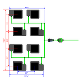 Alien Hydroponics EasyFeed 8 Pot 4 Row Kit