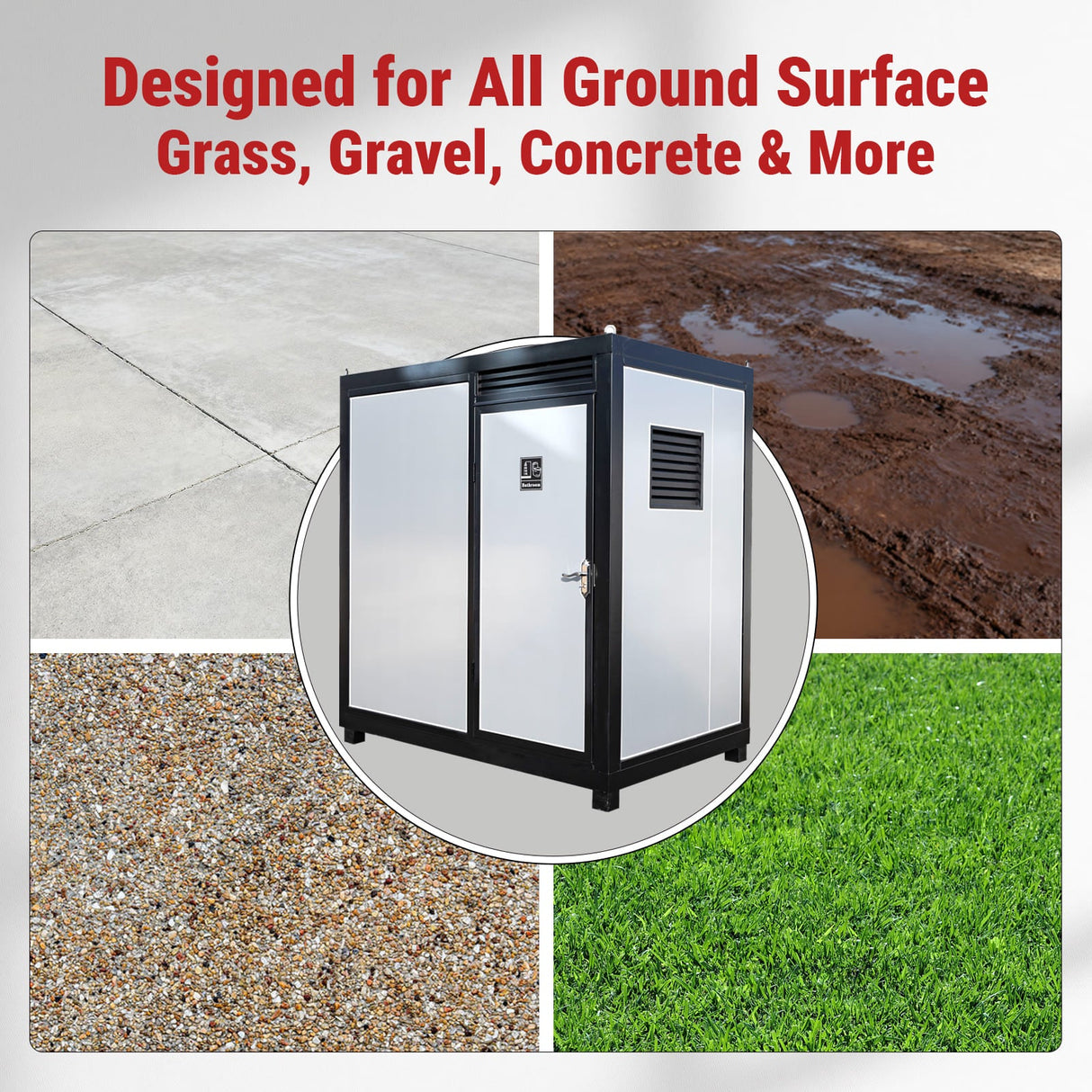 Portable Restroom with Shower Insulated All‑in‑One Steel Frame