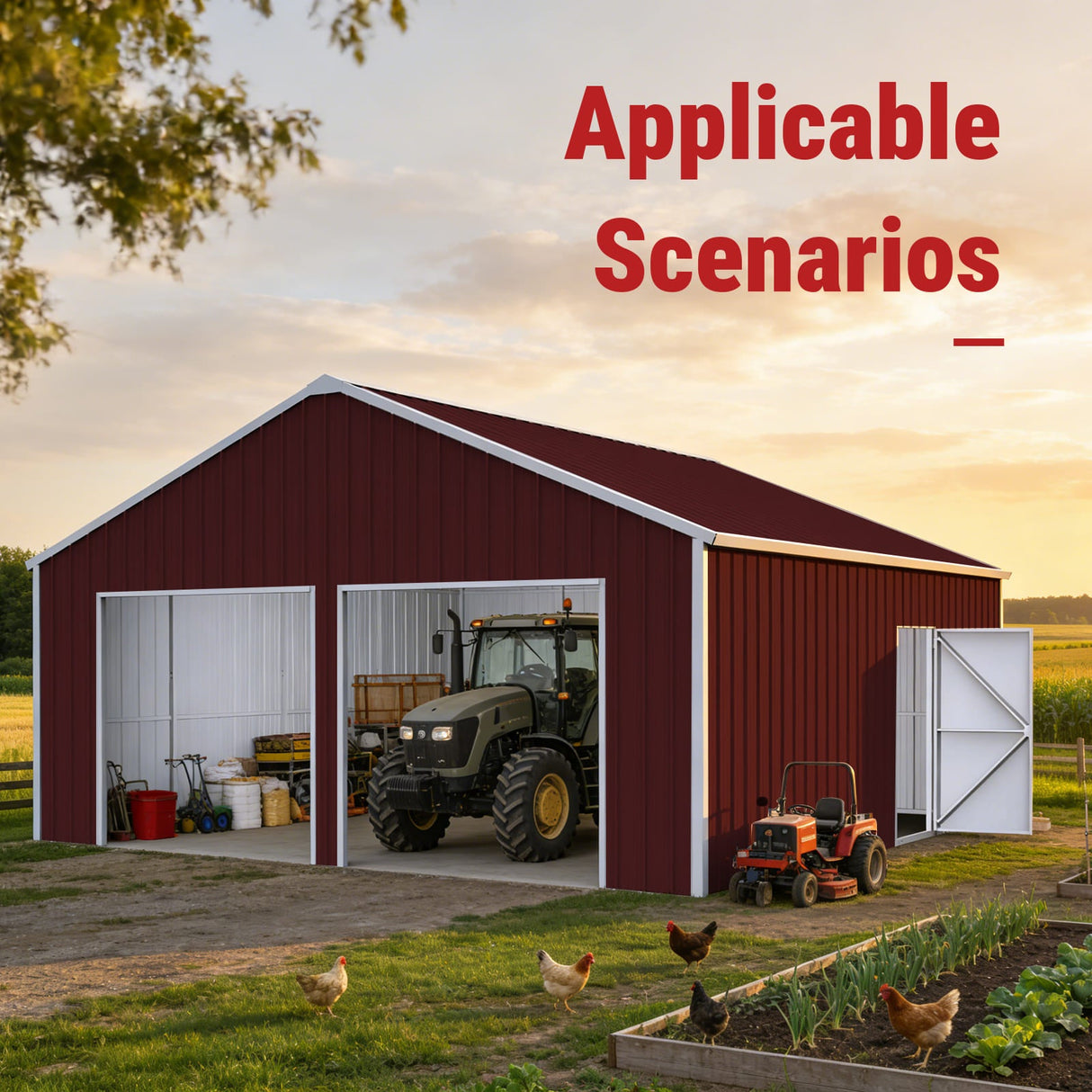 22FT × 23FT Double Garage Metal Storage Building K2223G