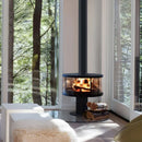 HearthArtSinn Ember 3 Modern Indoor Round Glass Real Fire Fireplace