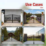 20FT × 7FT Double Wrought Iron Gate Decorative Deer Artwork Driveway Gate
