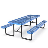 Chery Industrial 8 ft Metal Picnic Tables for Outdoors, Rectangle Coated Steel Patio Furniture Set