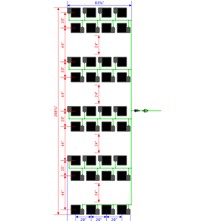 Alien Hydroponics EasyFeed 36 Pot 9 Row Kit
