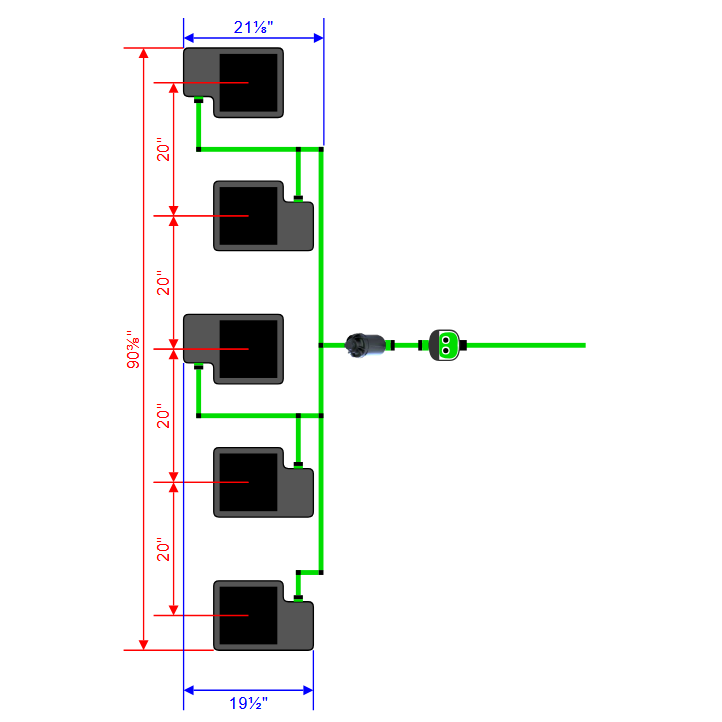 Alien Hydroponics EasyFeed 5 Pot 5 Row Kit