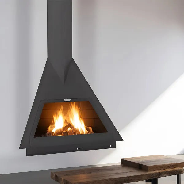 HearthArtSinn Ash 4 Triangular Hanging Wood Burning Fireplace