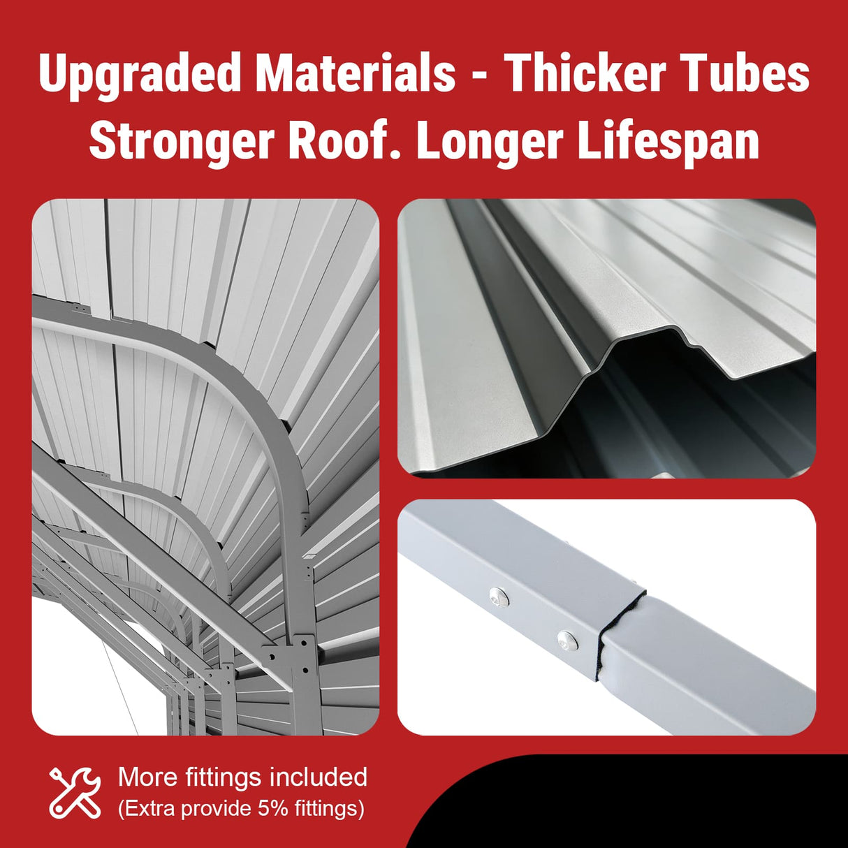 20FT × 30FT Metal Garage Heavy-Duty Steel Carport with 13FT Peak Roof