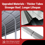 11FT × 20FT Metal Carport Reinforced Steel Roof Shelter for Outdoor Parking