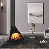 HearthArtSinn Ash 4 Triangular Hanging Wood Burning Fireplace