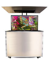 Outdoor TV Lift Cabinet Brushed Aluminum