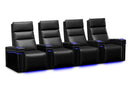 Valencia Monza Leather Home Theater Seating With Carbon Fiber Panel