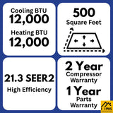 MRCOOL 5th Gen Advantage 12,000 BTU Single Zone Mini Split Complete System with 16ft. Line Set 230V