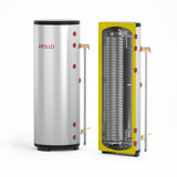 APOLLO DHW80 - Stainless Indirect Water Heater Tank - 80gal