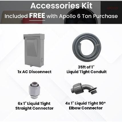 APOLLO Central Heat Pump - 72k BTU / 6 Ton - Air to Water - EVI Inverter DC Technology