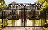 20FT × 7FT Double Wrought Iron Gate Decorative Deer Artwork Driveway Gate