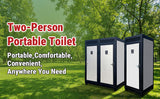 Two‑Person Portable Toilet Cabin Outdoor Restroom with Light, Sink & Vent Fan