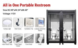 Two‑Person Portable Toilet Cabin Outdoor Restroom with Light, Sink & Vent Fan