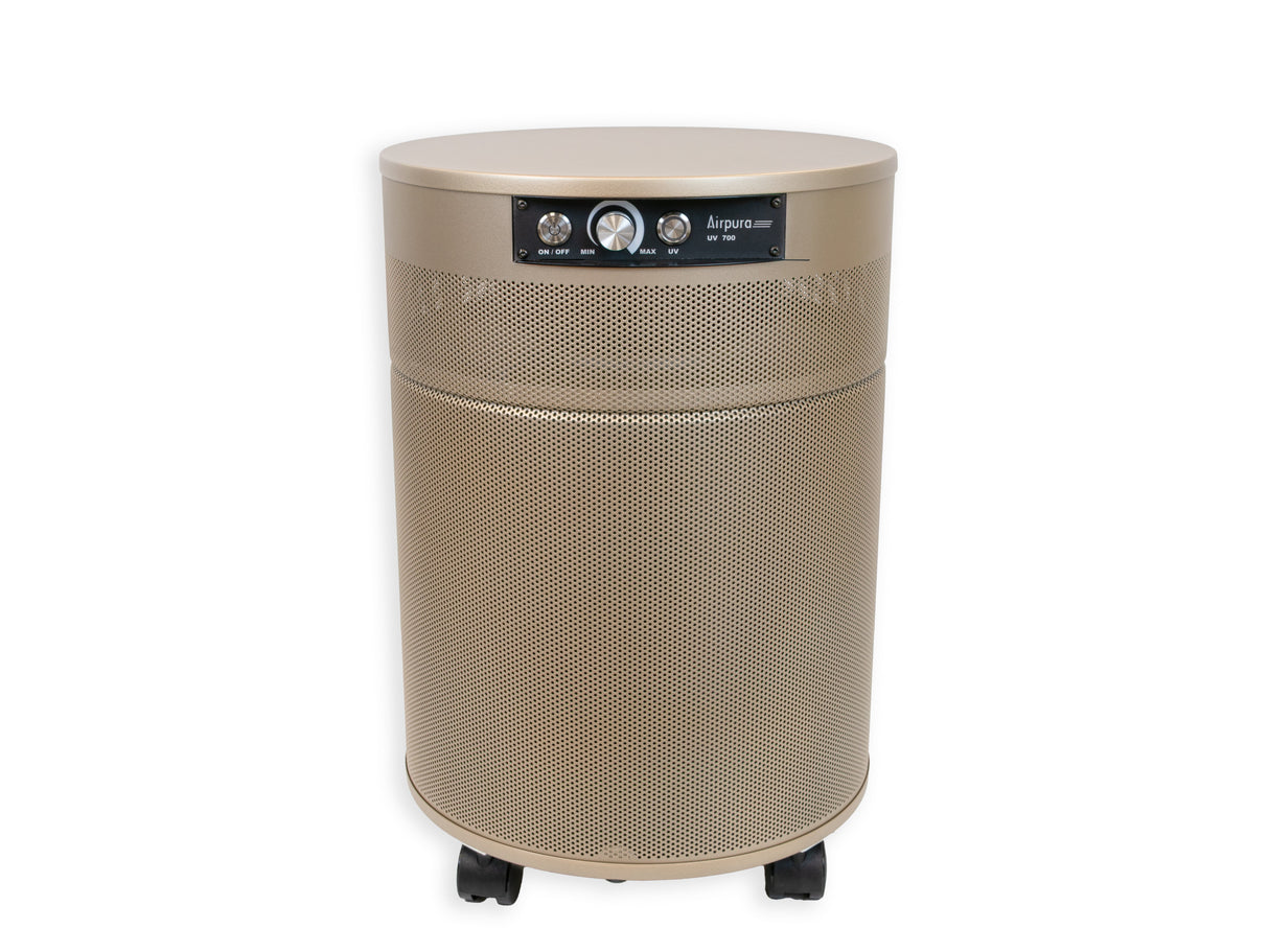 Living room with air purifier from Airpura Industries