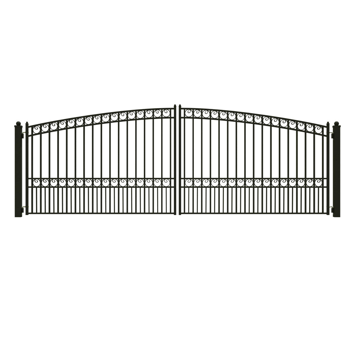 Chery Industrial 18’ x 6’ Steel Dual Swing Driveway Gate Paris‑Style