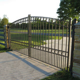 Chery Industrial 18’ x 6’ Steel Dual Swing Driveway Gate Paris‑Style