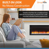 SimpliFire Allusion Platinum 50-Inch Wall Mount/Recessed Linear Electric Fireplace