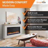SimpliFire Allusion Platinum 50-Inch Wall Mount/Recessed Linear Electric Fireplace