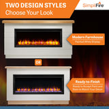 SimpliFire Allusion Platinum 50-Inch Wall Mount/Recessed Linear Electric Fireplace