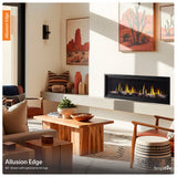 SimpliFire Allusion Edge 50" Linear Built-In Virtual Electric Fireplace