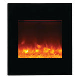 Amantii 24" Zero Clearance Electric Fireplace with Black Glass Surround and Log Set ZECL-24-2923-BG